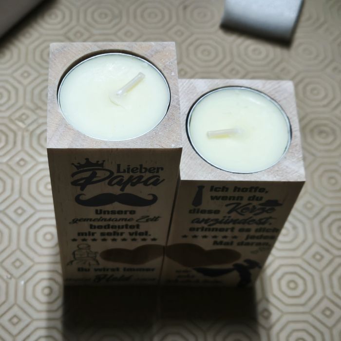 Velas com mensagem de amor ao pai