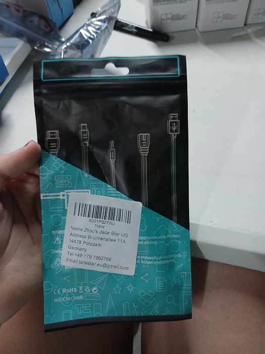 Cabo Adaptador USB-C para Jack 3.5mm (Novo) — Para Auscultadores