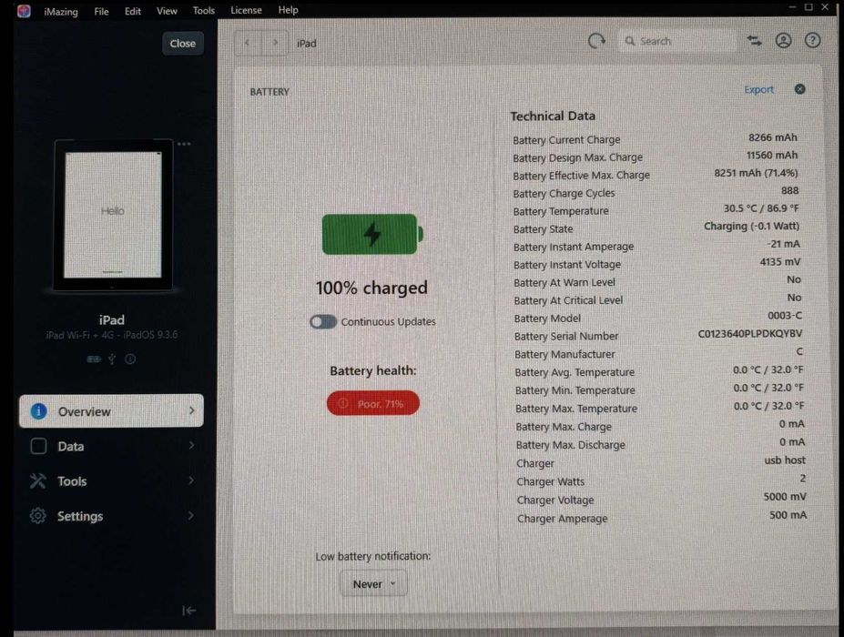 iPad 3 (Gen 3) A1430 16GB Wi-Fi + Cellular (SIM), Kabel Belkin + etui