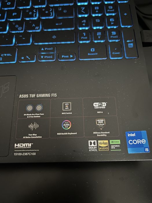 Asus TUF Gaming F15 FX507ZC4 | i5-12500H | RTX 3050 4GB | 16GB RAM | SSD 512GB | 144Hz
