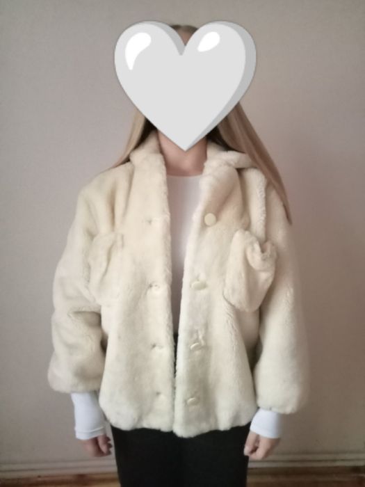 Біла шубка,розмір S