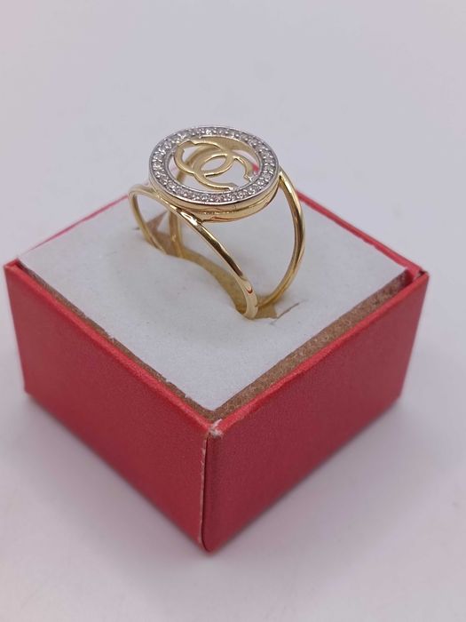 Złoty Pierścionek Chanel Z Kamieniami R.21 Złoto PR.585 14K 996/11/25s