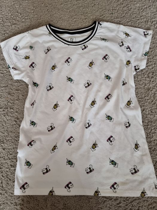 T-shirt biały w kotki ,Reporter Young