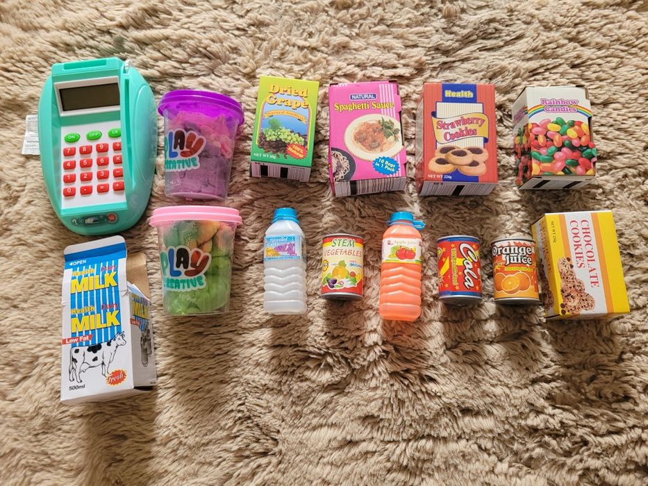 Zestaw zabawek, play doh, sklep ekspres odkurzacz, squishmallows święta