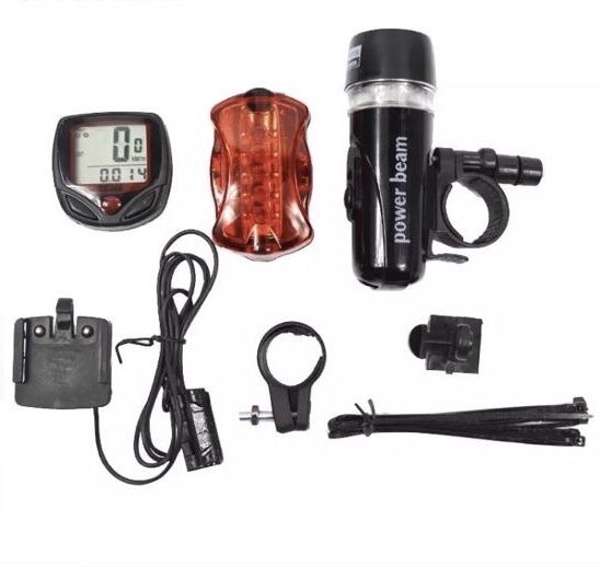 Продам новый велокомплект: бортовой компьютер, передняя и задняя LED