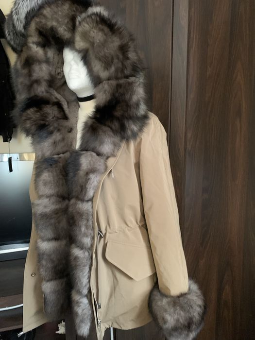 Parka z lisem naturalnym