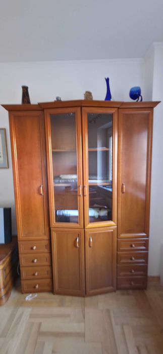 Biblioteczka / witryna – drewniana, styl retro