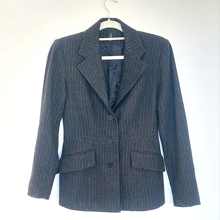 Wełniany żakiet w prążki 38/40