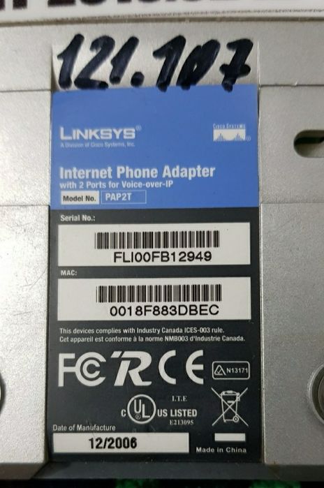 Linksys PAP2T шлюз голосовой рабочий