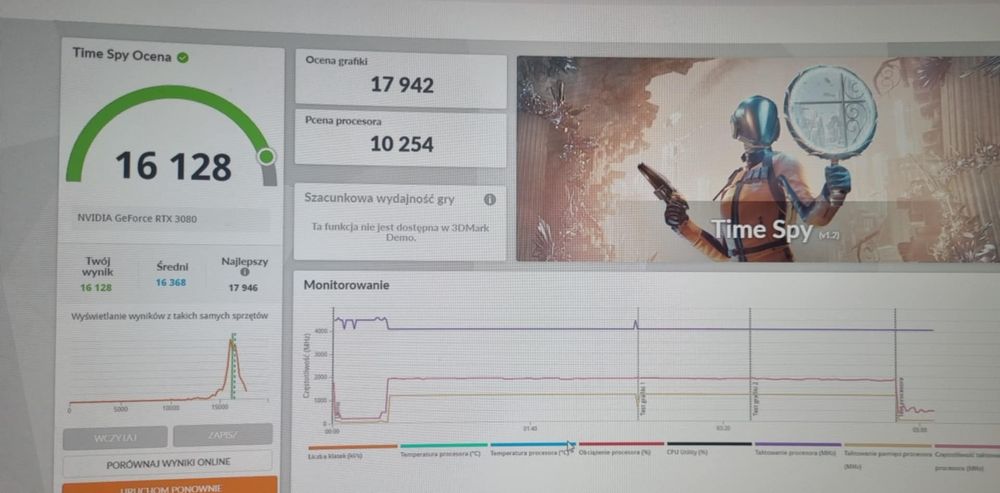 RTX 3080  i5 13400f z wyświetlaczem LCD 32 GB RAM
