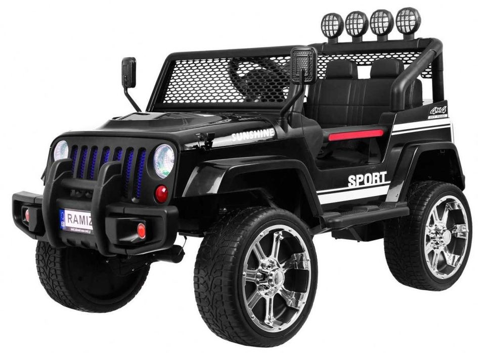Auto na Akumulator Duży JEEP dla Dzieci 4x4 180 WATT Czarny