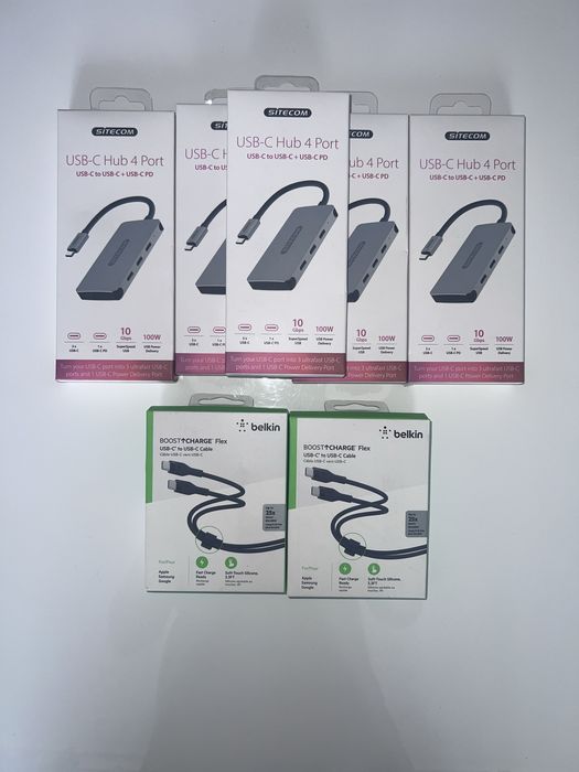 Zestaw 5x adaptery usb-c + 2x kable usb-c -> usb-c