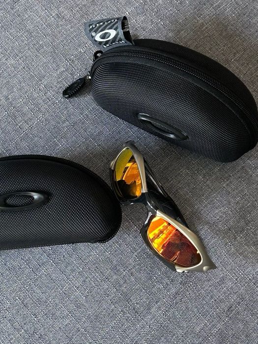 Oakley Splice Orange Metal Sunglasses y2k avant garde japan style retro
