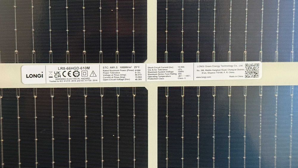 Сонячні панелі Longi Solar LR8-66HGD 610M (двосторонні) (bifacial)