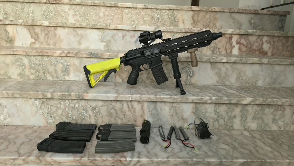 Airsoft ICS CXP-16 Long + 6 Carregadores + Extras