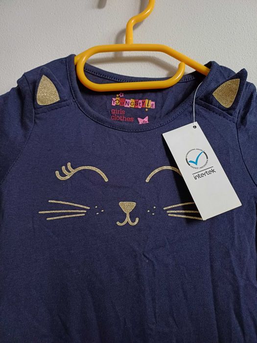 Sukienka dziewczęca na długi rękaw r. 98/104