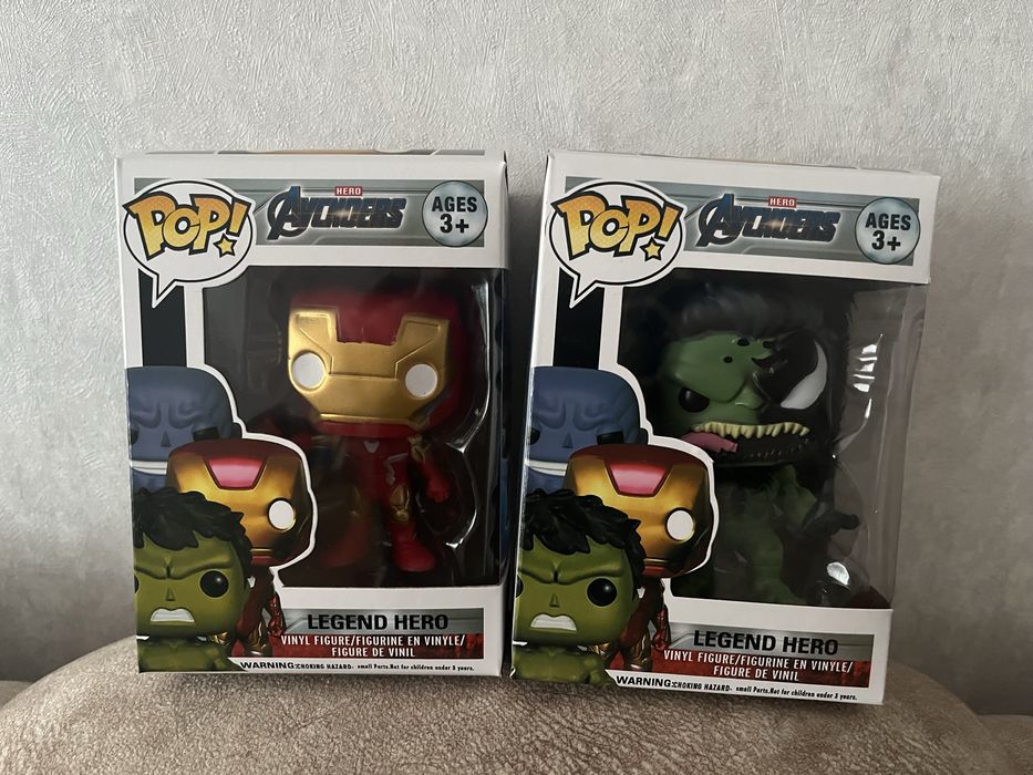 Funko pop, Hulk + Venom, Iron Man