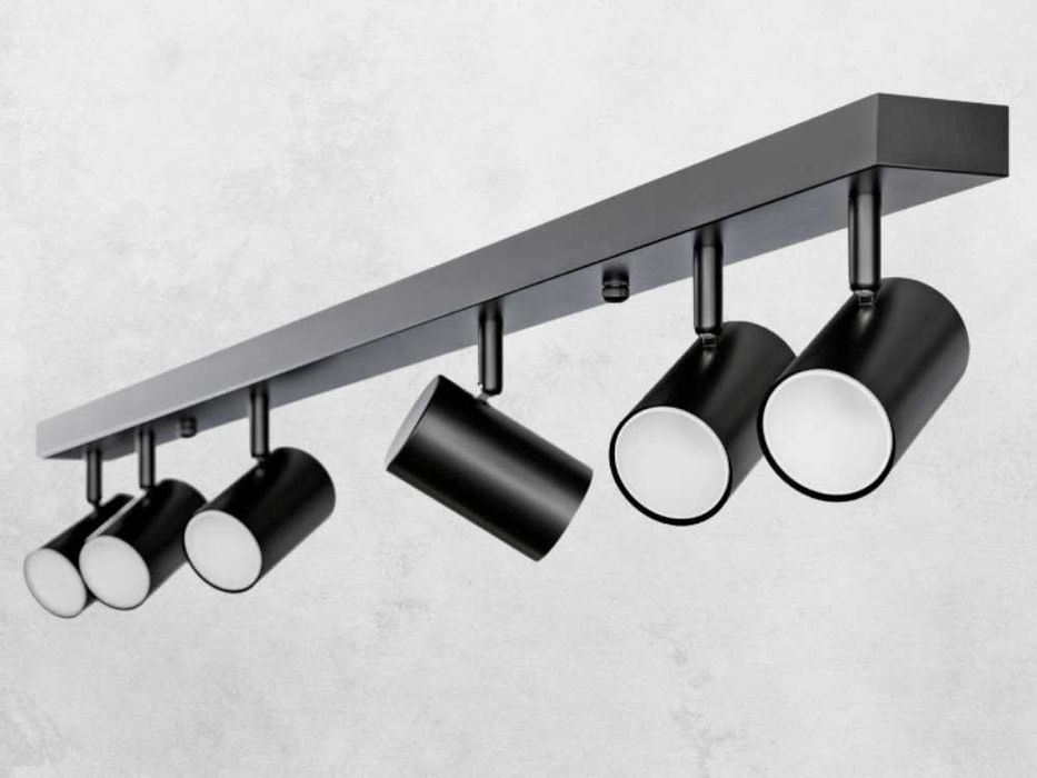 Oprawa Halogenowa Lampa Sufitowa Natynkowa Ruchoma 6X GU10 Czarny