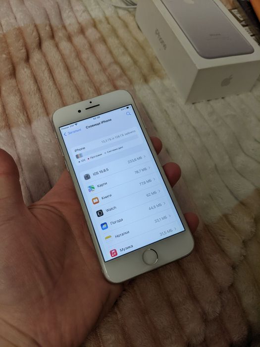 Iphone 7 128gb Neverlock Silver 84% АКБ з Коробкою/Айфон 7 128гб