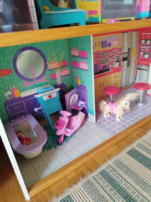 Casa bonecas madeira tamanho grande