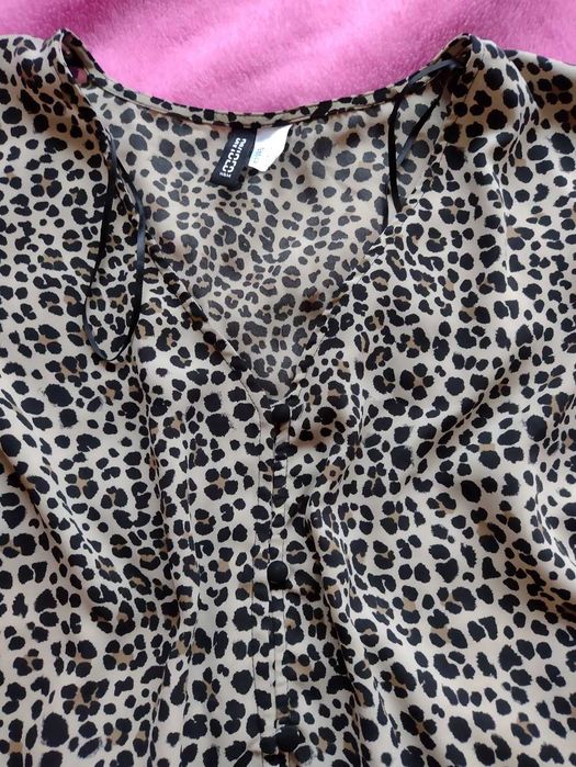 Elegancka bluzka PANTERKA roz. XS/34  **H&M**