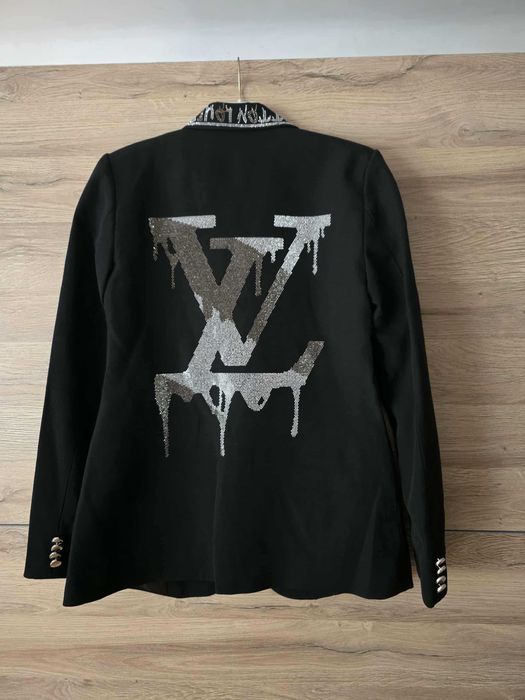 Marynarka  Louis Vuitton w kolorze czarnym z cyrkoniami srebrnymi