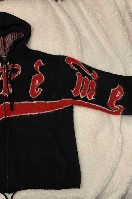 Supreme Accent Brushed Zip Up Hooded Sweater