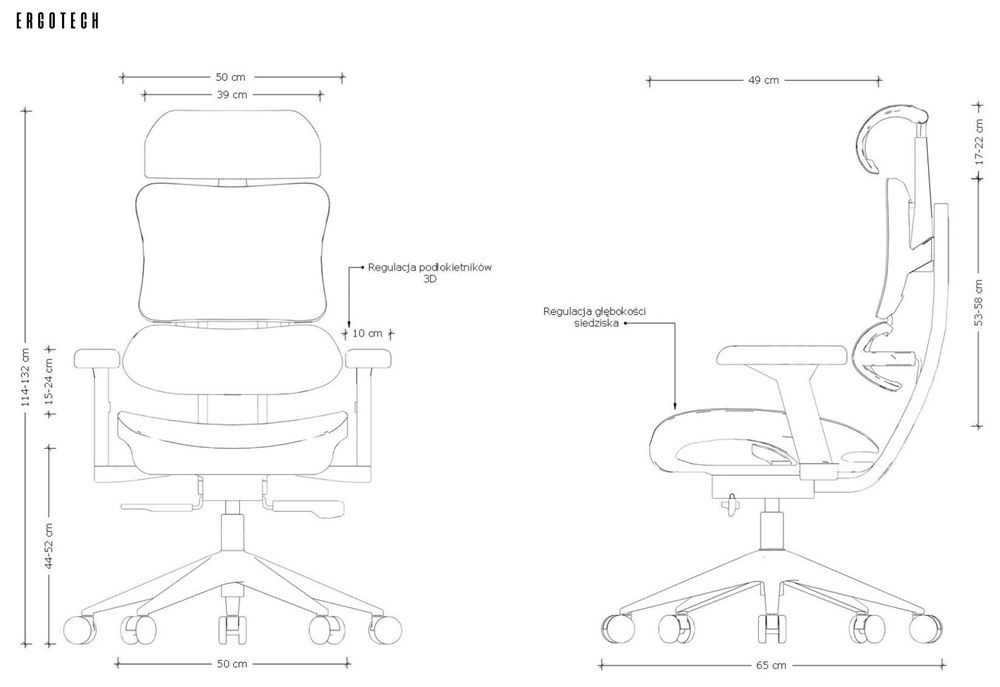 Fotel ergonomiczny ERGOTECH w idealnym stanie