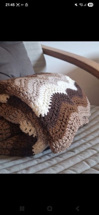 Manta tons castanhos handmade