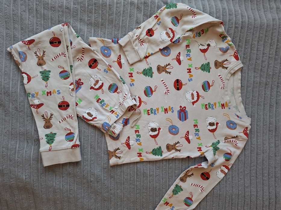 Zestaw 2szt. piżama świąteczna 116/122 H&M Pepco
