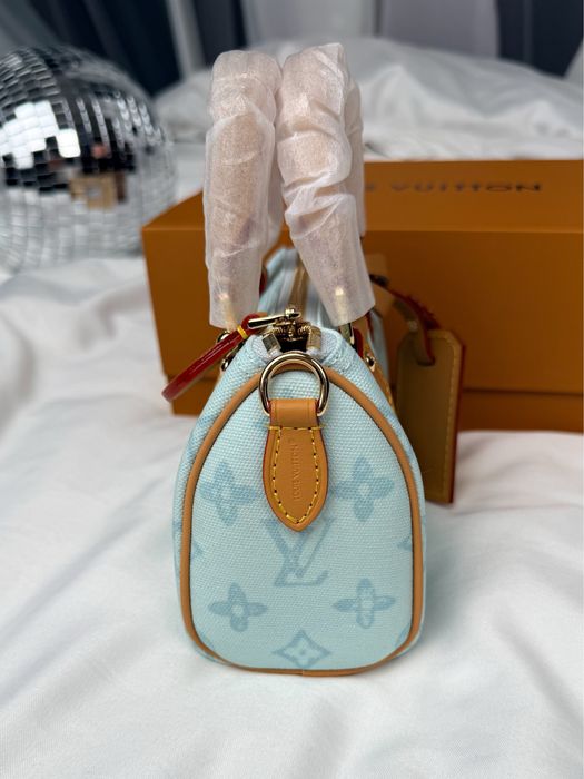 Сумка Louis Vuitton Nano Speedy Denim Mint