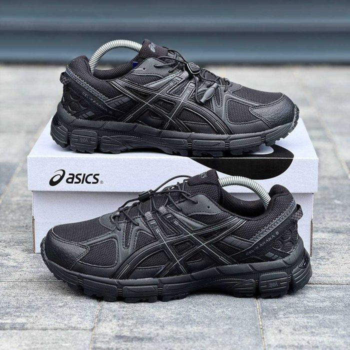 жіночі кросівки зимові асікс гель кахана гортекс термо чорні asics