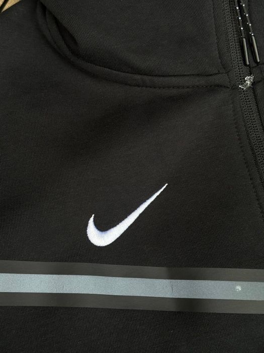 Зіп-худі Nike Tech Fleece PSG чорна чоловіча зіпка Найк Теч Флис | Кофта Найк Теч флис черная мужская спортивная зипка Nike Tech Fleece X PSG серая