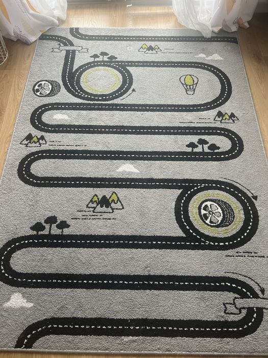 Dywan szary w drogi 160x230 Komfort