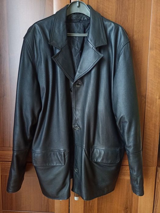 Kurtka skórzana męska xl, czarna z odpinaną podpinką