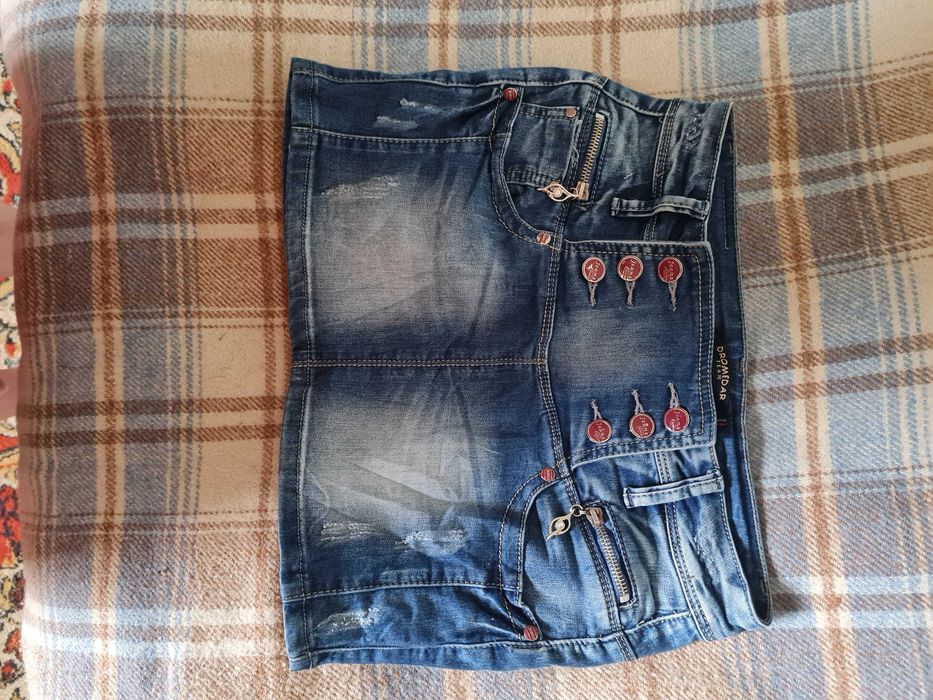 Джинсова міні спідниця