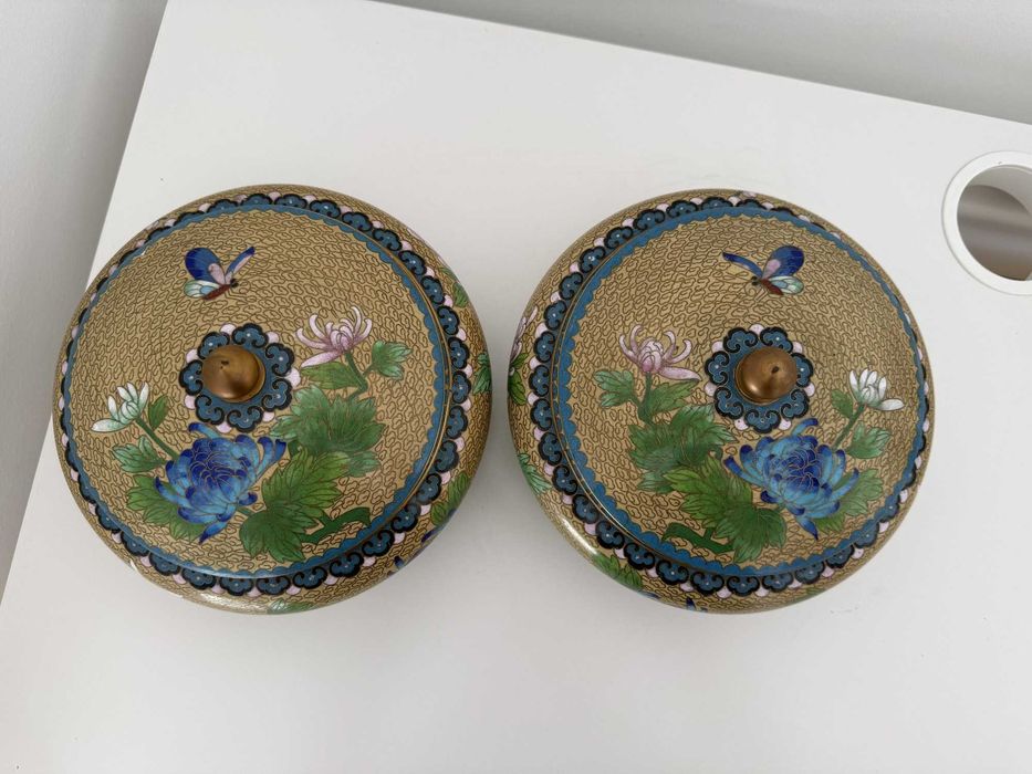 Par de caixas chinesas em Cloisonné