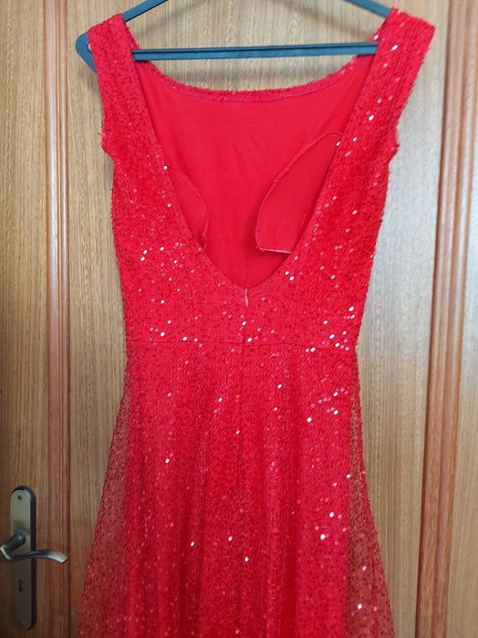 Vestido cerimónia vermelho feito à medida