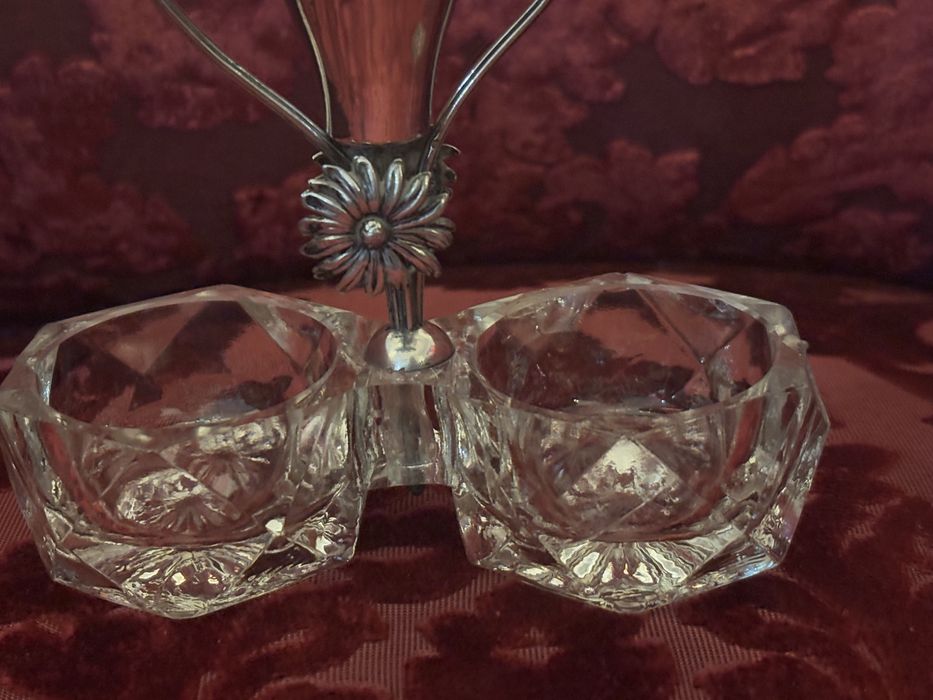 Especieiro e paliteiro em prata portuguesa contraste javali