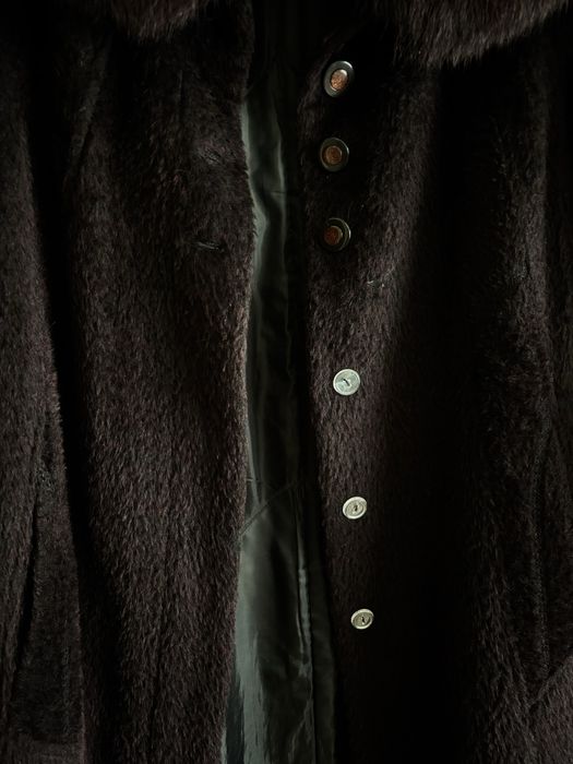 Шуба Lardi, натуральний ворс, темний колір, 128 см