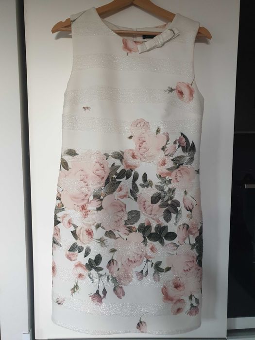 sukienka elegancka MODELLO 38 beżowa