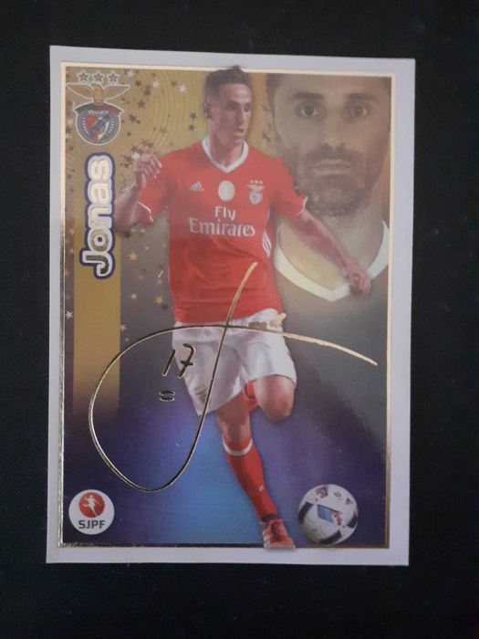 Cromo Série Ouro - Jonas Benfica - Liga Portugal 16/17 (assinatura)