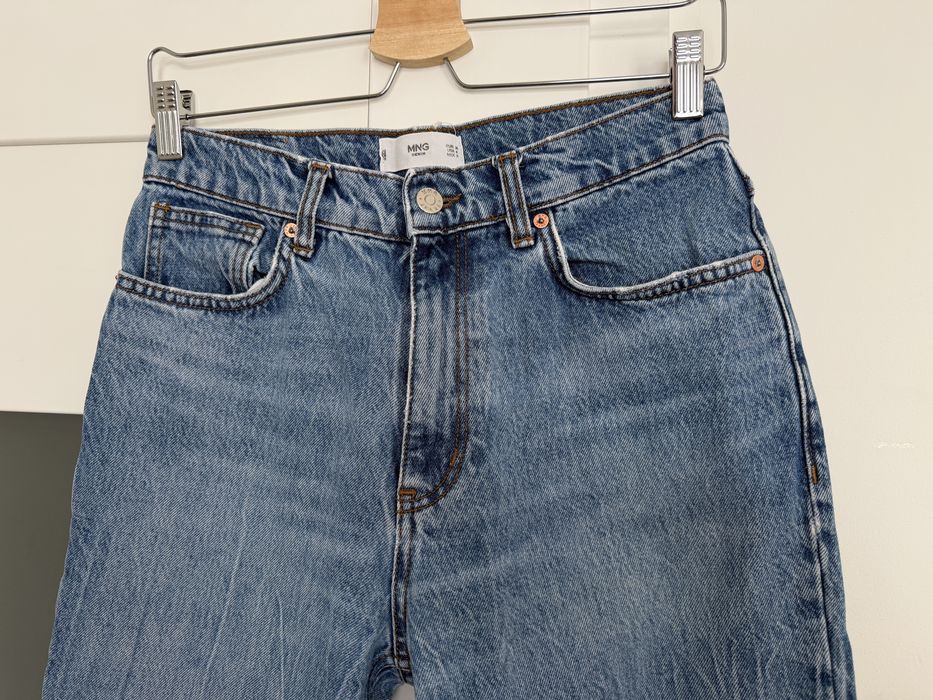 Jeansy Mom Jeans MANGO roz. 36 S Wysoki Stan 100% Bawełna Denim
