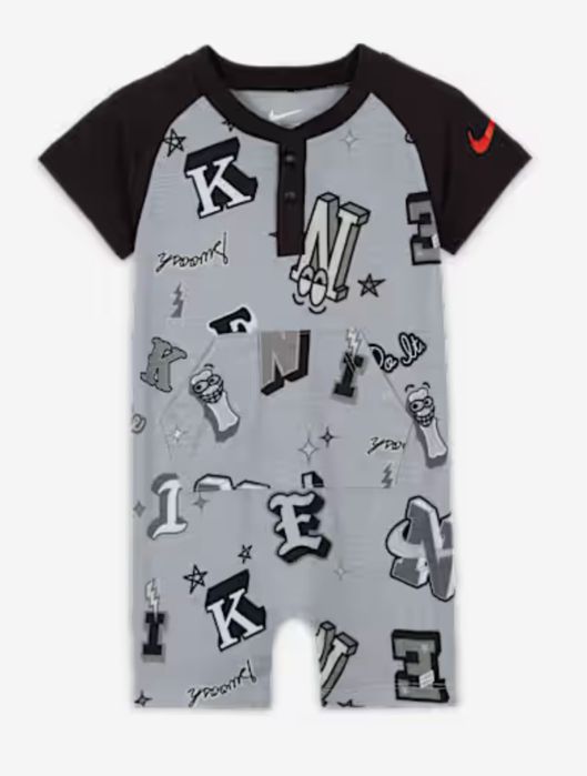 NIKE Tee Romper Body - kombinezon niemowlęcy szary 50/56