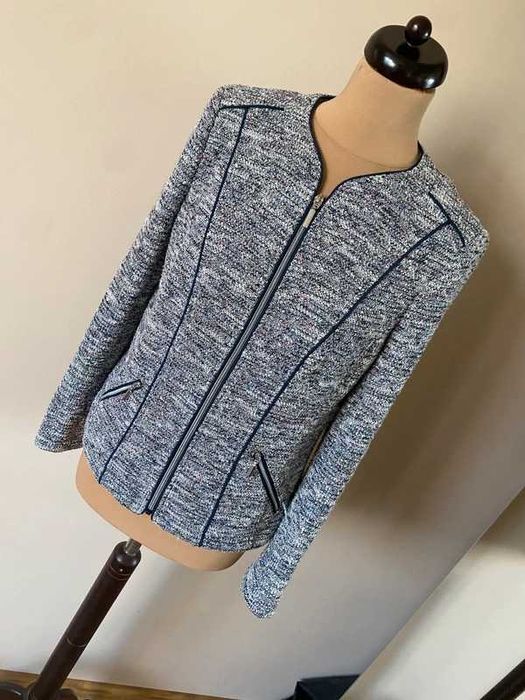 Zakiet kurtka 42 40 xl +size blazer narzutka lekka plecionka