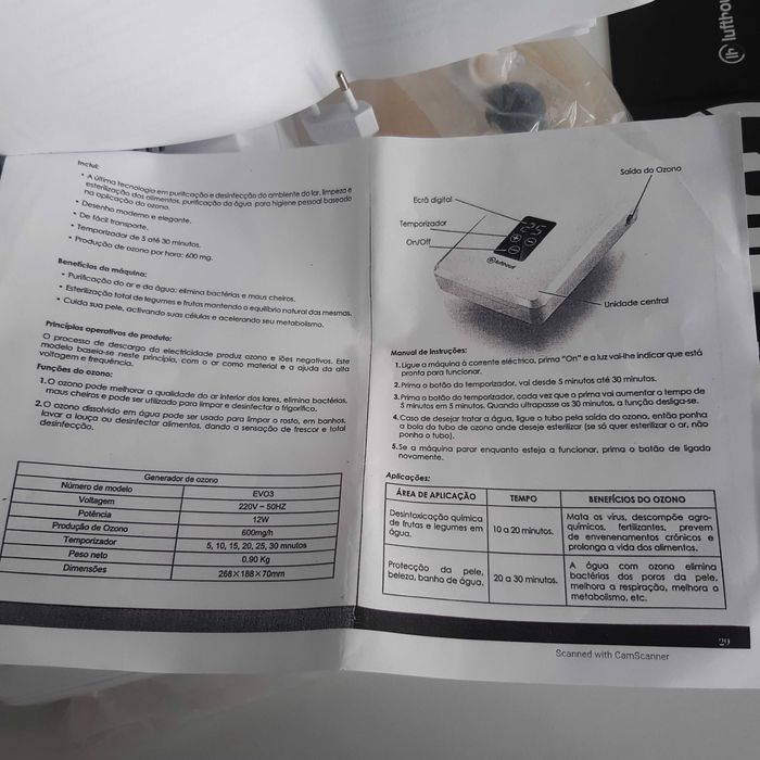 Gerador de Ozono Lufthous O3 Evo3 Novo na Caixa - Purifica Ar e Água