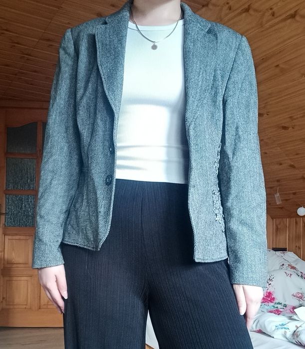 Marynarka szara vintage oversize