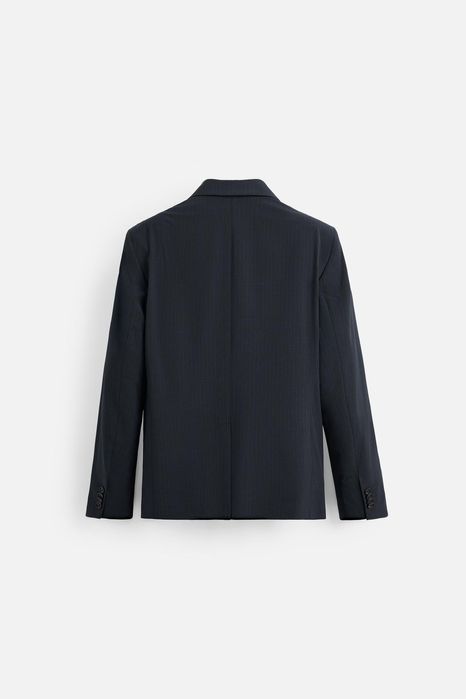 Elegancka marynarka garniturowa w prążki dwurzędowa relaxed fit Zara