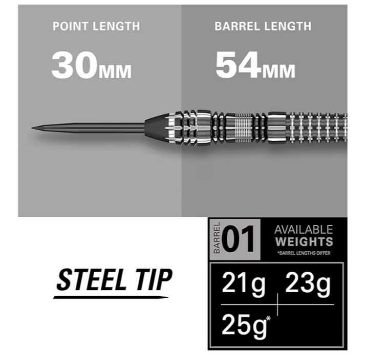Target Phil Taylor Power 8Zero Black 21 gr. - profesjonalne - wolframowe
