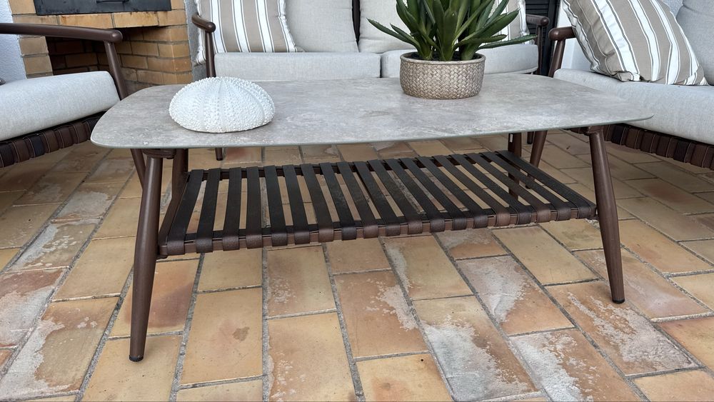 Conjunto de Jardim com Sofá, 2 Cadeirões e Mesa